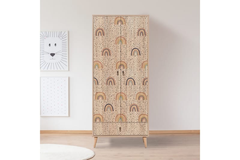 Bertoaria Garderob 80x190 cm Brun - Hanah Home - Förvaring - Sko- & klädförvaring - Garderober & garderobssystem