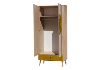 Bertoaria Garderob 80x190 cm Brun - Hanah Home - Förvaring - Sko- & klädförvaring - Garderober & garderobssystem