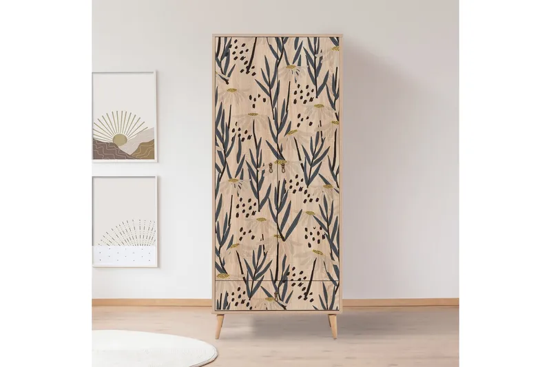 Bertoaria Garderob 80x190 cm Brun - Hanah Home - Förvaring - Sko- & klädförvaring - Garderober & garderobssystem