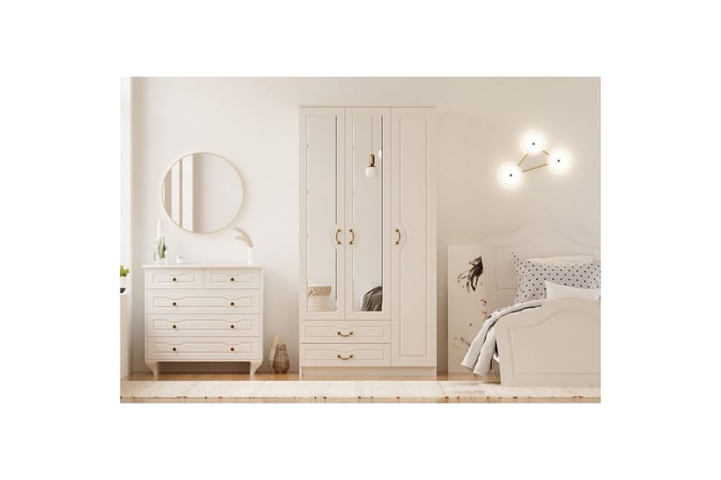 Beyric Garderob 105x210 cm - Matt Vit - Förvaring - Sko- & klädförvaring - Garderober & garderobssystem