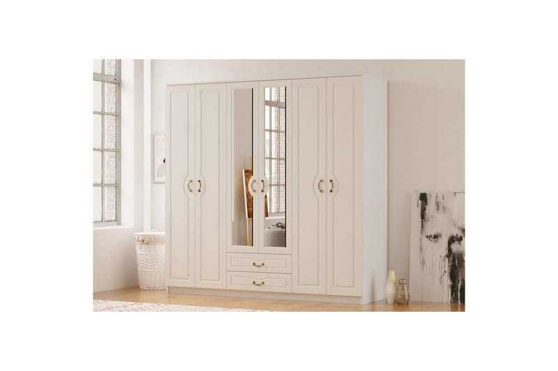 Beyric Garderob 210x210 cm - Matt Vit - Förvaring - Sko- & klädförvaring - Garderober & garderobssystem