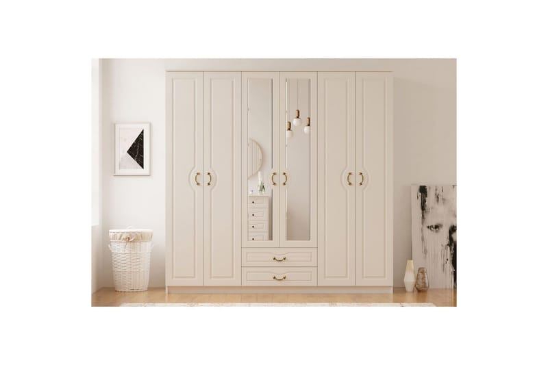 Beyric Garderob 210x210 cm - Matt Vit - Förvaring - Sko- & klädförvaring - Garderober & garderobssystem