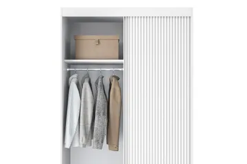 Biancco Garderob 120x220 cm - Vit - Förvaring - Sko- & klädförvaring - Garderober & garderobssystem