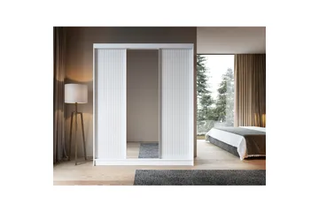 Biancco Garderob med Spegel 120x220 cm - Vit - Förvaring - Sko- & klädförvaring - Garderober & garderobssystem