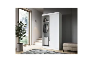 Biancco Garderob med Spegel 120x220 cm - Vit - Förvaring - Sko- & klädförvaring - Garderober & garderobssystem