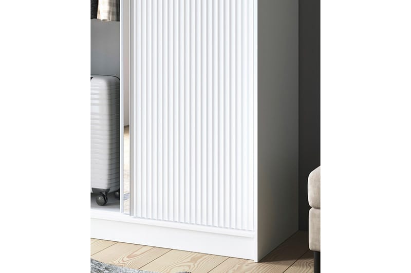 Biancco Garderob med Spegel 120x220 cm - Vit - Förvaring - Sko- & klädförvaring - Garderober & garderobssystem