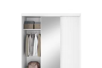 Biancco Garderob med Spegel 120x220 cm - Vit - Förvaring - Sko- & klädförvaring - Garderober & garderobssystem