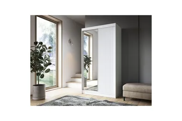 Biancco Garderob med Spegel 120x220 cm - Vit - Förvaring - Sko- & klädförvaring - Garderober & garderobssystem