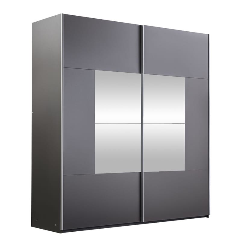 Binche Garderob med Spegel 200x215 cm - Grå - Förvaring - Sko- & klädförvaring - Garderober & garderobssystem