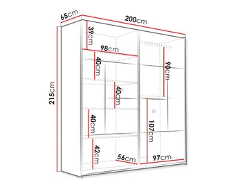 Binche Garderob med Spegel 200x215 cm - Grå - Förvaring - Sko- & klädförvaring - Garderober & garderobssystem