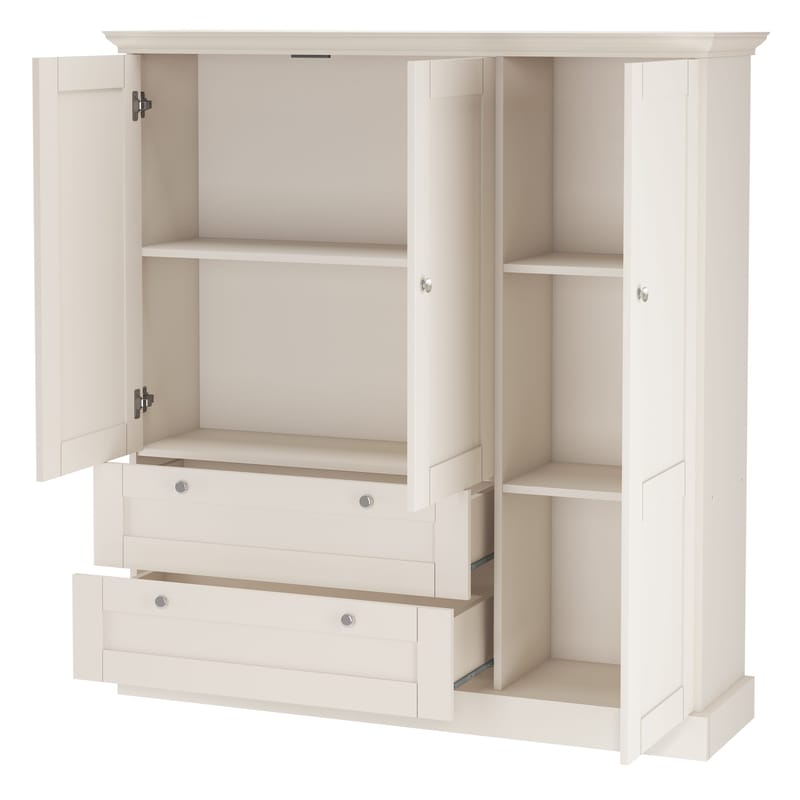 Binz Garderob 122x130 cm - Kashmirgräddvit - Förvaring - Sko- & klädförvaring - Garderober & garderobssystem