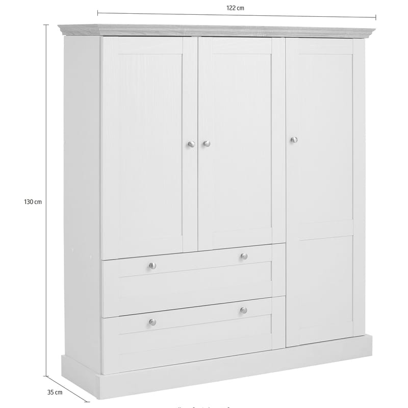 Binz Garderob 122x130 cm - Kashmirgräddvit - Förvaring - Sko- & klädförvaring - Garderober & garderobssystem