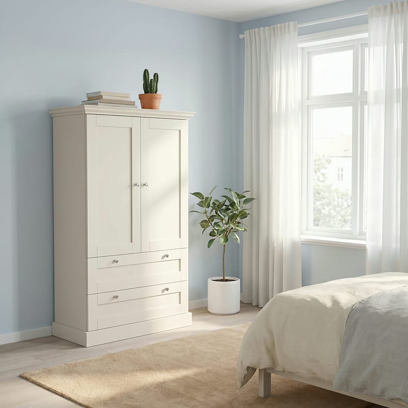 Binz Garderob 83x130 cm - Kashmirgräddvit - Förvaring - Sko- & klädförvaring - Garderober & garderobssystem