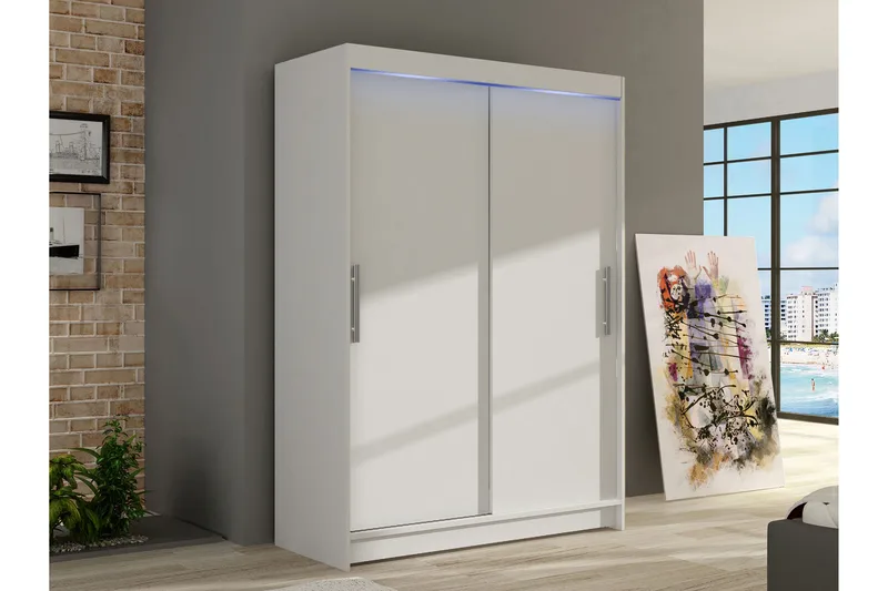 Biscayne Garderob 120x200 cm - Vit - Förvaring - Sko- & klädförvaring - Garderober & garderobssystem