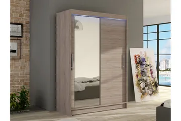 Biscayne Garderob m. Spegel 120x200 cm - Brun - Förvaring - Sko- & klädförvaring - Garderober & garderobssystem