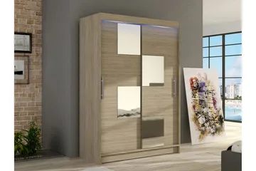 Biscayne Garderob m. Spegel 120x200 cm - Brun - Förvaring - Sko- & klädförvaring - Garderober & garderobssystem
