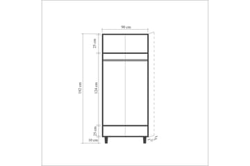 Brokind Garderob 90 cm - Brun - Förvaring - Sko- & klädförvaring - Garderober & garderobssystem