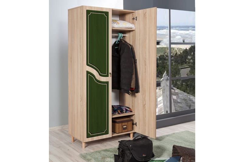 Brokind Garderob 90 cm - Brun - Förvaring - Sko- & klädförvaring - Garderober & garderobssystem