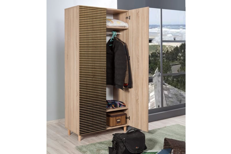 Brokind Garderob 90 cm - Brun - Förvaring - Sko- & klädförvaring - Garderober & garderobssystem