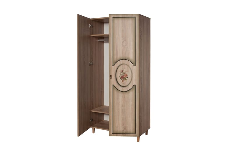 Brokind Garderob 90 cm - Brun - Förvaring - Sko- & klädförvaring - Garderober & garderobssystem