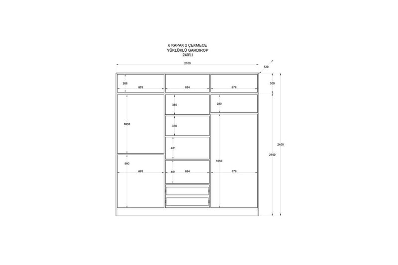 Bronte Garderobsskåp 210x240 cm - Matt Vit - Förvaring - Skåp - Garderobsskåp
