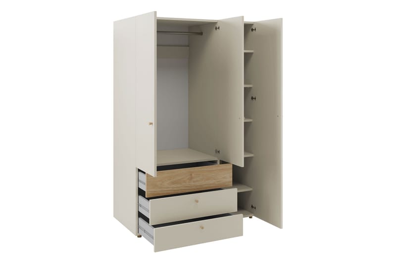 Buhan Garderob 120x185 cm - Beige/Brun - Förvaring - Sko- & klädförvaring - Garderober & garderobssystem