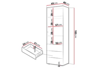 Buhan Garderob 60x185 cm - Beige/Brun - Förvaring - Sko- & klädförvaring - Garderober & garderobssystem