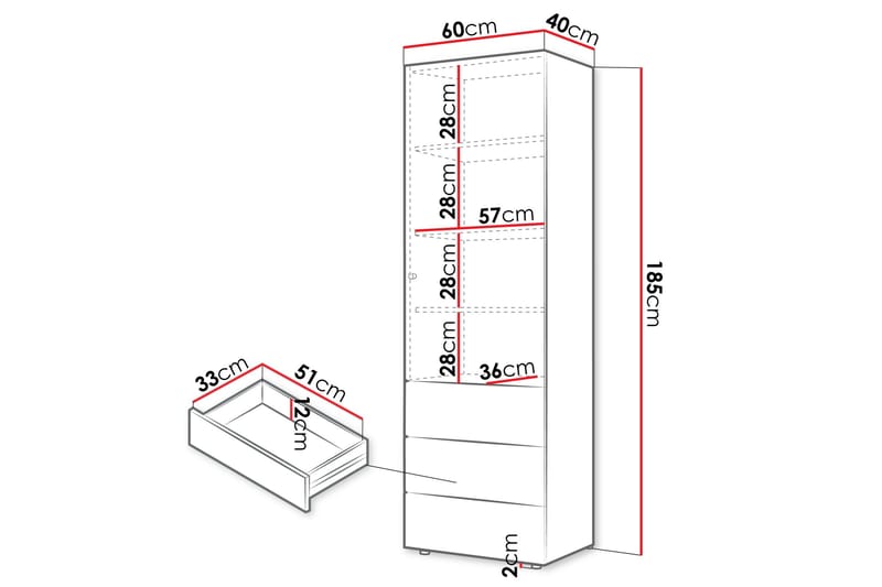 Buhan Garderob 60x185 cm - Beige/Brun - Förvaring - Sko- & klädförvaring - Garderober & garderobssystem