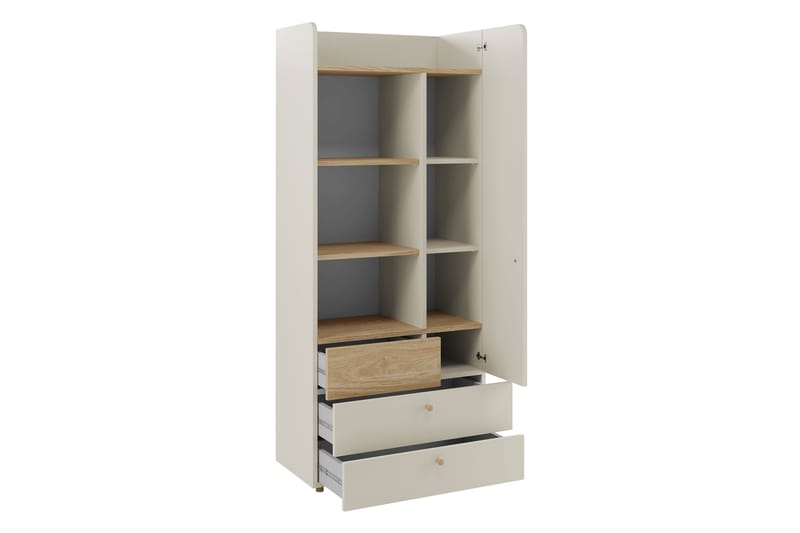 Buhan Garderob 80x185 cm - Beige/Brun - Förvaring - Sko- & klädförvaring - Garderober & garderobssystem