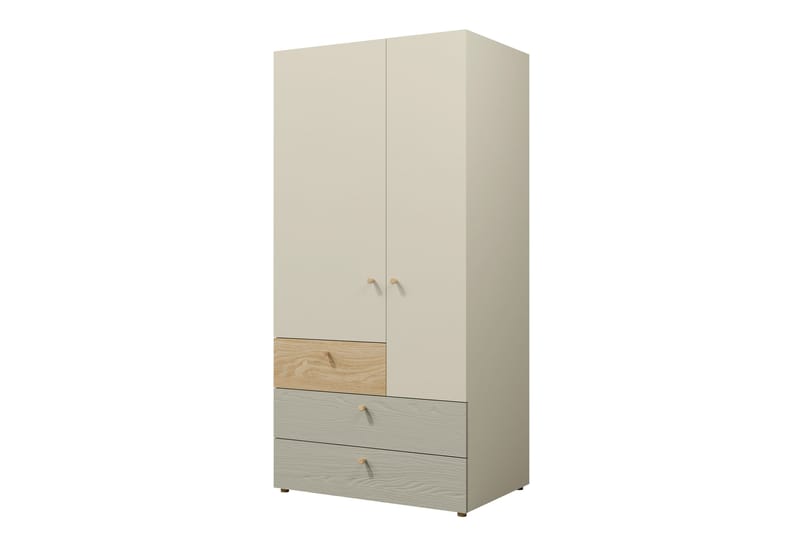 Buhan Garderob 90x185 cm - Beige/Brun - Förvaring - Sko- & klädförvaring - Garderober & garderobssystem
