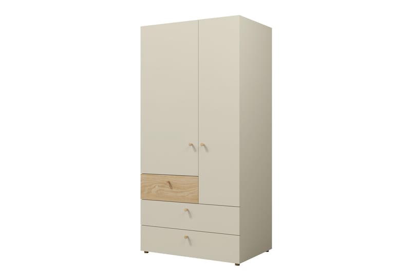 Buhan Garderob 90x185 cm - Beige/Brun - Förvaring - Sko- & klädförvaring - Garderober & garderobssystem