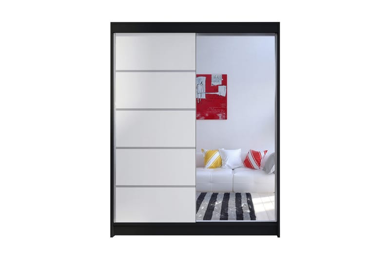 Camino Garderob 58x150 cm LED-belysning - Svart/Vit - Förvaring - Sko- & klädförvaring - Garderober & garderobssystem