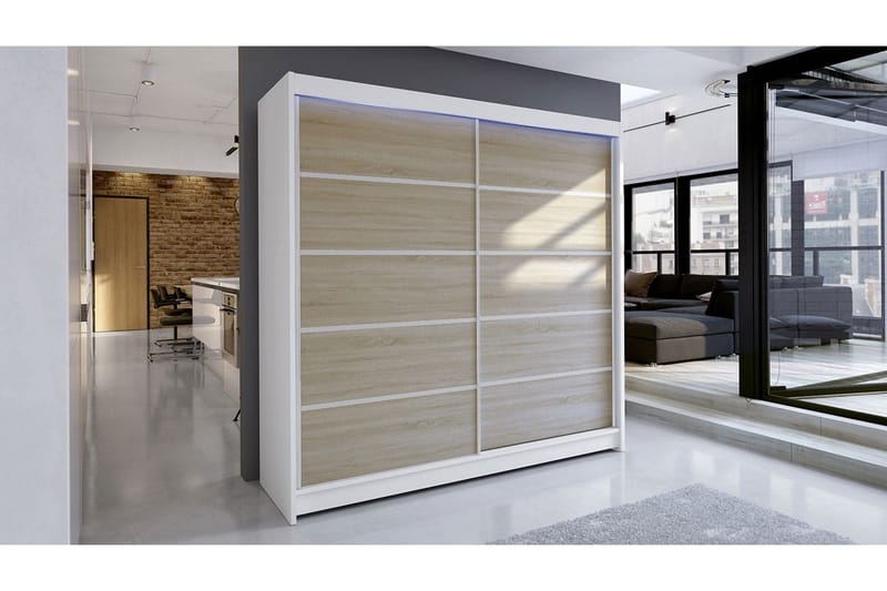 Canderbury Garderob 180x215 cm - Brun/Vit - Förvaring - Sko- & kl ädförvaring - Garderober & garderobssystem