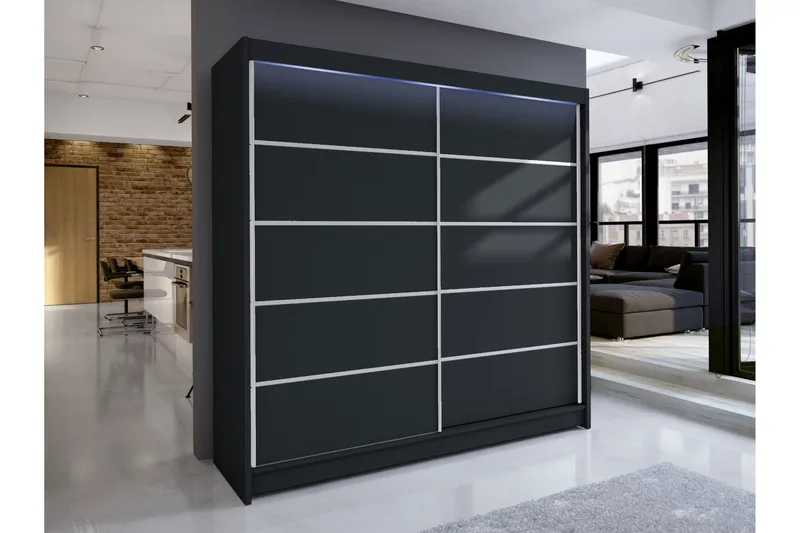 Canderbury Garderob 180x215 cm - Svart - Förvaring - Sko- & kl ädförvaring - Garderober & garderobssystem