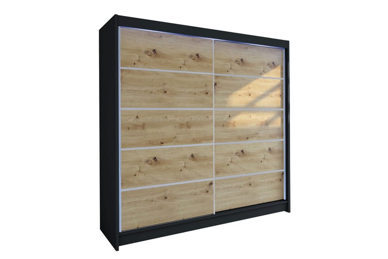 Canderbury Garderob 180x215 cm, Svart/Brun