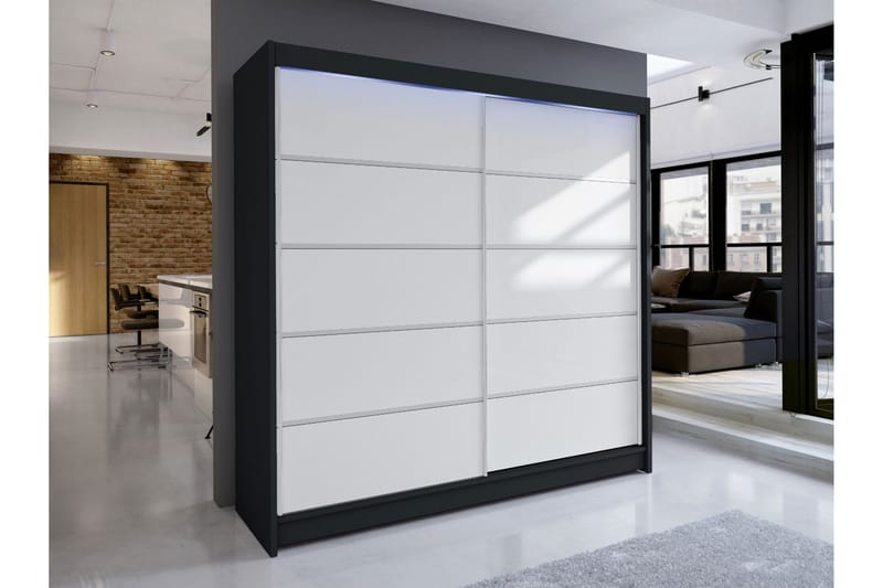 Canderbury Garderob 180x215 cm - Svart/Vit - Förvaring - Sko- & klädförvaring - Garderober & garderobssystem