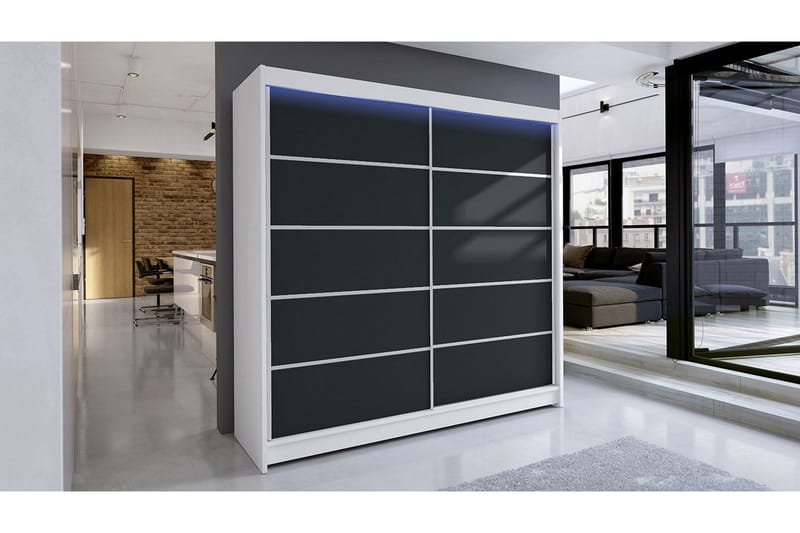 Canderbury Garderob 180x215 cm - Svart/Vit - Förvaring - Sko- & klädförvaring - Garderober & garderobssystem