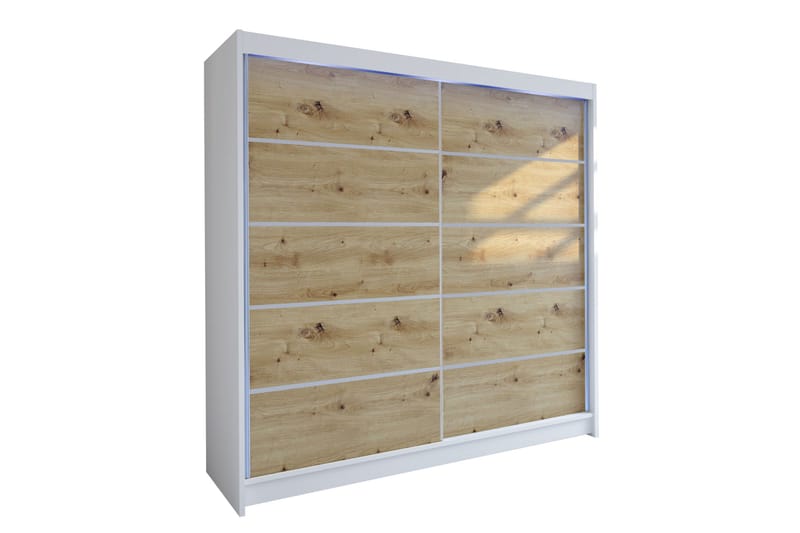 Canderbury Garderob 180x215 cm, Vit/Brun