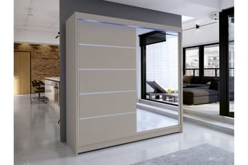 Canderbury Garderob m. Spegel 180x215 cm - Beige - Förvaring - Sko- & klädförvaring - Garderober & garderobssystem