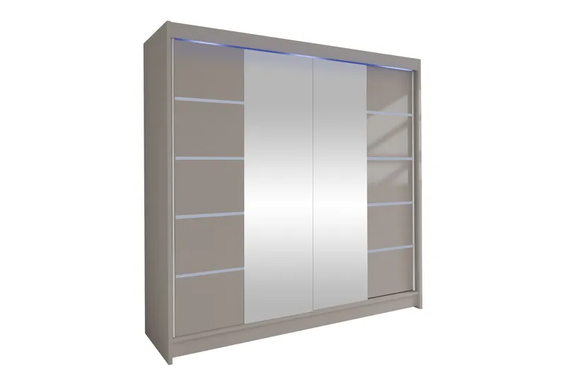 Canderbury Garderob m. Spegel 180x215 cm, Beige