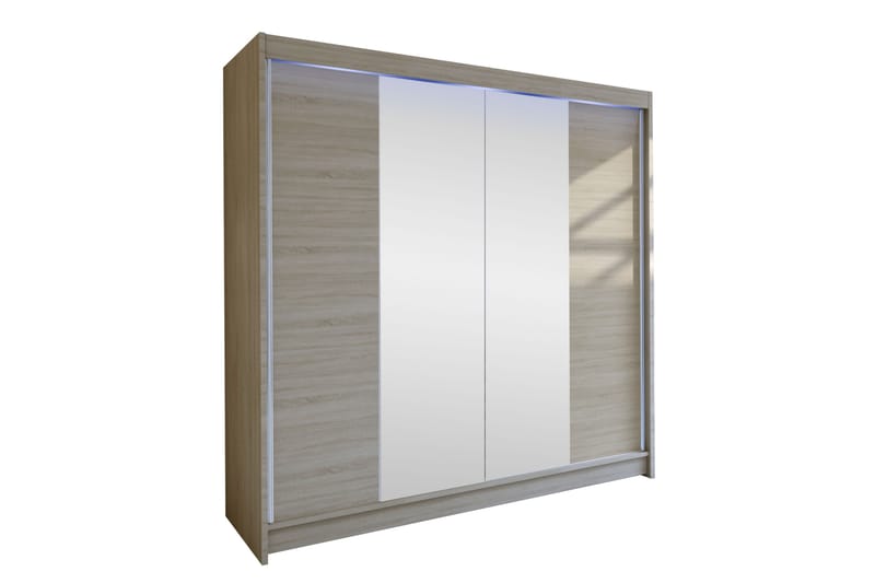 Canderbury Garderob m. Spegel 180x215 cm - Brun - Förvaring - Sko- & klädförvaring - Garderober & garderobssystem