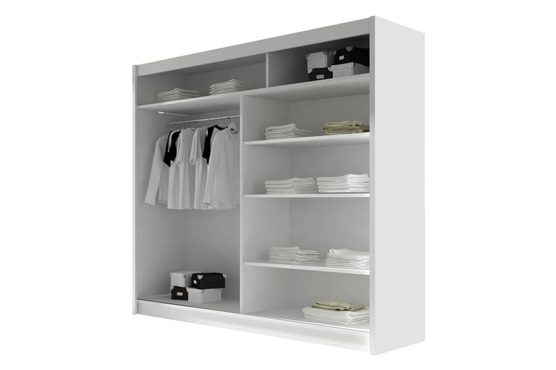 Canderbury Garderob m. Spegel 180x215 cm LED-belysning - Brun - Förvaring - Sko- & klädförvaring - Garderober & garderobssystem