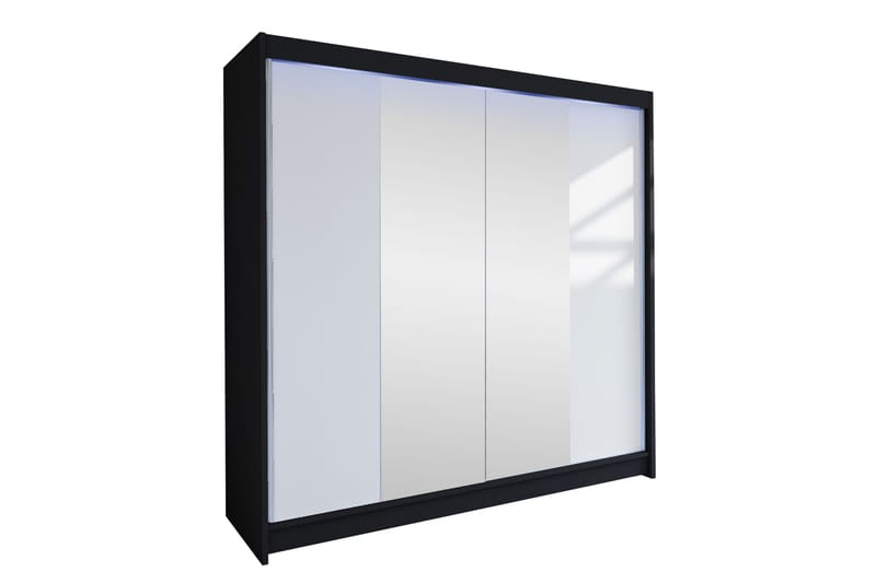 Canderbury Garderob m. Spegel 180x215 cm - Svart/Vit - Förvaring - Sko- & klädförvaring - Garderober & garderobssystem