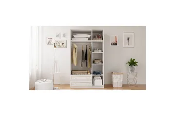 Carvo Garderob 105x210 cm - Matt Vit - Förvaring - Sko- & klädförvaring - Garderober & garderobssystem