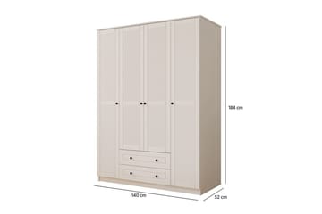 Ceyras Garderob 140x184 cm - Matt Vit - Förvaring - Sko- & klädförvaring - Garderober & garderobssystem