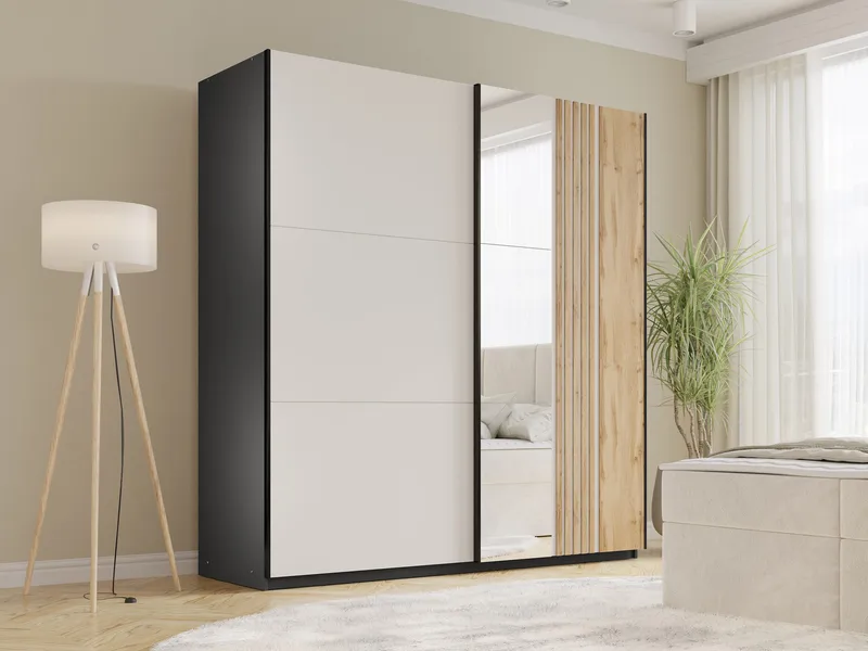 Ceyris Garderob med Spegel 203 cm - Förvaring - Sko- & klädförvaring - Garderober & garderobssystem