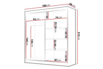 Chavez Garderob 180x215 cm - Svart - Förvaring - Sko- & klädförvaring - Garderober & garderobssystem