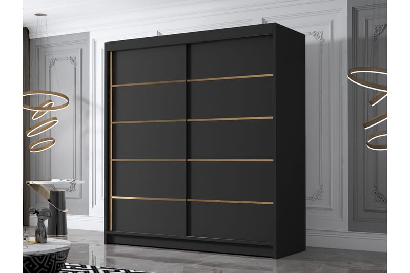 Chavez Garderob 180x215 cm - Svart - Förvaring - Sko- & klädförvaring - Garderober & garderobssystem