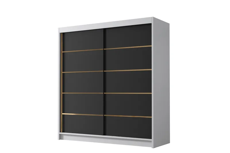 Chavez Garderob 180x215 cm - Svart/Vit - Förvaring - Sko- & klädförvaring - Garderober & garderobssystem