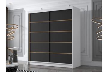Chavez Garderob 180x215 cm - Svart/Vit - Förvaring - Sko- & klädförvaring - Garderober & garderobssystem
